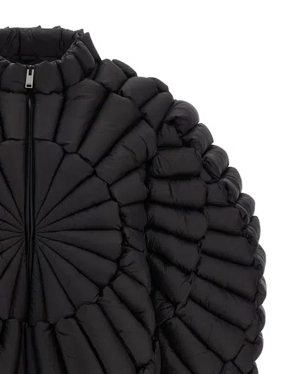 Raxxy Quilted Zip-front Padded Jacket In Black