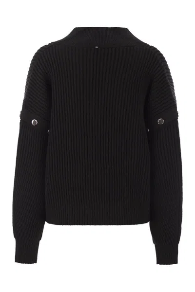 Sportmax Tay Oversized Jumper With Detachable Sleeves In Black
