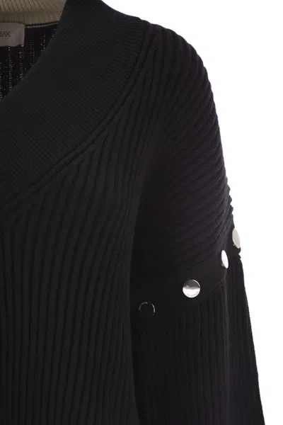 Sportmax Tay Oversized Jumper With Detachable Sleeves In Black