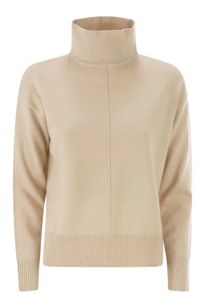 Weekend Max Mara Scrivia Wool & Cashmere Turtleneck Sweater In Neutral