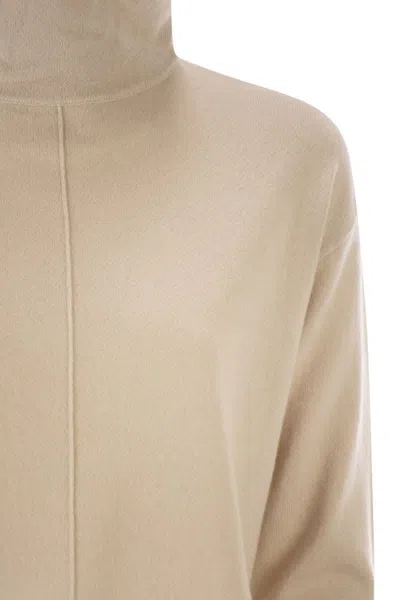 Weekend Max Mara Scrivia Wool & Cashmere Turtleneck Sweater In Neutral
