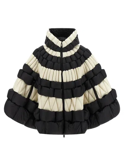 Raxxy Striped Hooded Cape In Multi