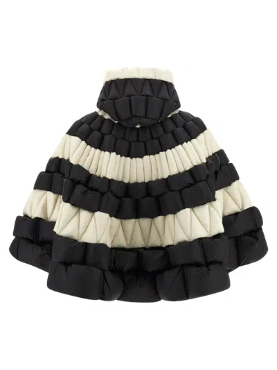 Raxxy Striped Hooded Cape In Multi