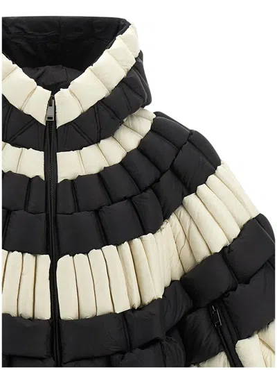 Raxxy Striped Hooded Cape In Multi