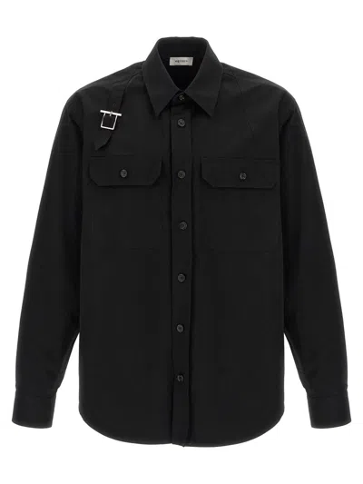 Alexander Mcqueen T-bar Harness Overshirt In Black