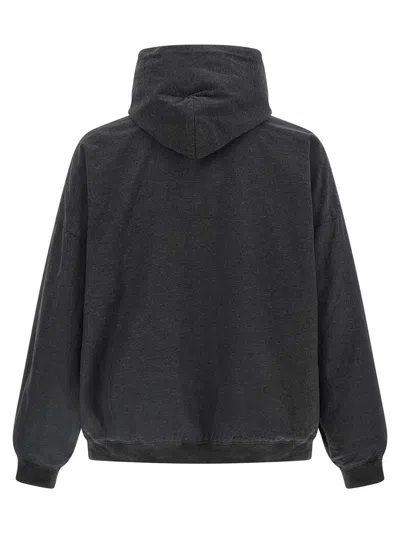 Balenciaga Men Grey Sweatshirt With Fixed Hood And Logo Detail On The Front In Cotton Man In Gray
