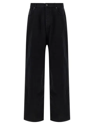 Balenciaga Loose Fit Denim Trousers In Black