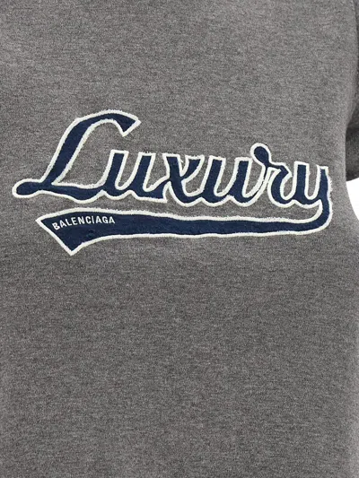 Balenciaga Women Shrunk T-shirt In Gray