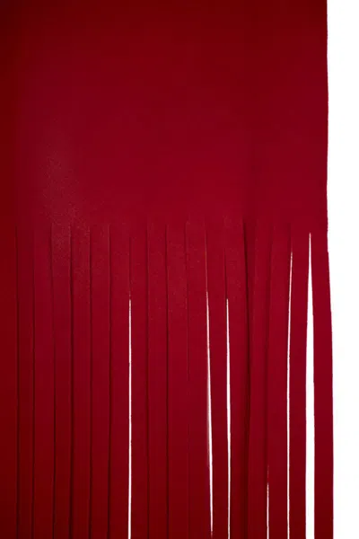Sportmax Red Wool Scarf With Fringes In Red