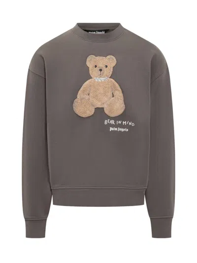 Palm Angels Bear In Mind Crewneck Sweatshirt In Gray