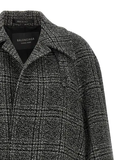 Balenciaga One Layer Raglan Coat In Black