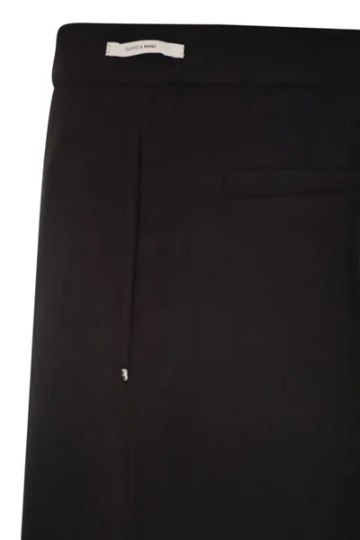 Sportmax Double Pleated Tailored Shorts In Luxurious Wool In Black