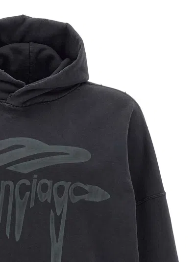 Balenciaga '3b Liquefied' Hoodie In Black