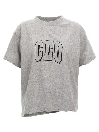 Balenciaga Ceo Team Logo T-shirt Gray In Gray
