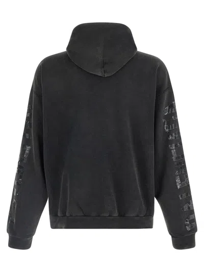 Balenciaga Men Transparent Tape Hoodie With Torn Pocket In Gray