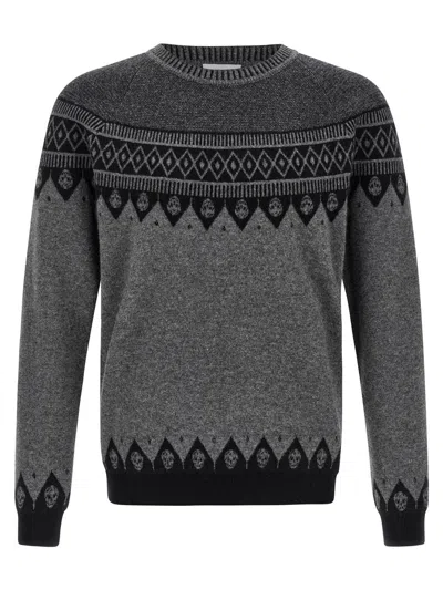 Alexander Mcqueen Mcqueen 'skull' Sweater In Gray
