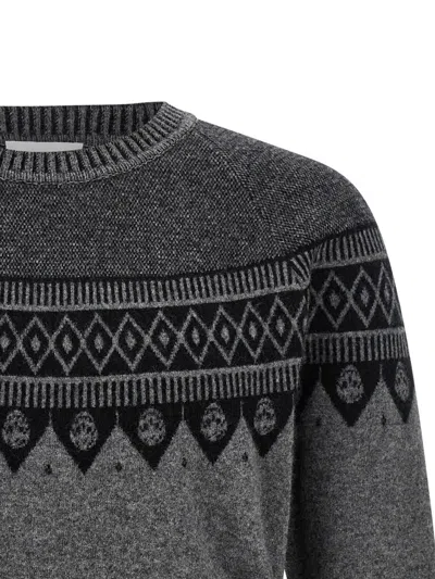 Alexander Mcqueen Mcqueen 'skull' Sweater In Gray