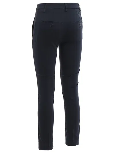 Dondup Perfect Brown Stretch Trousers In Blue