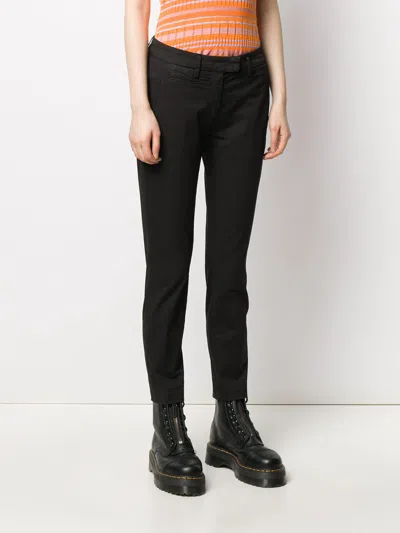 Dondup Perfect Black Cotton Trousers In Black