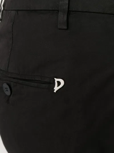 Dondup Perfect Black Cotton Trousers In Black