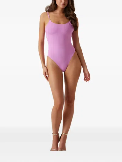 Guess Usa Charm-chain Swimsuit In Pink