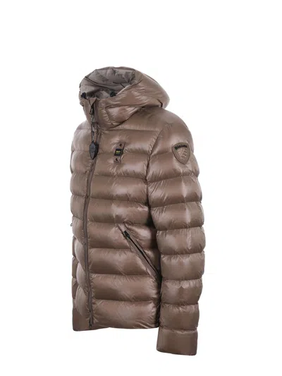 Blauer Quilted Ripstop Nylon Jacket In Brown
