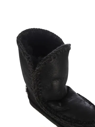 Mou Ankle Boots With Plush Sheep Leather Lining In Black