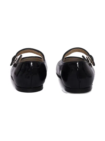 Tartine Et Chocolat Perforated Lisse Ballerinas In Black