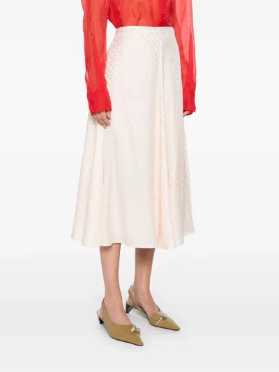 Fendi Woman Midi Skirt Light Pink Size 6 Silk In Neutral