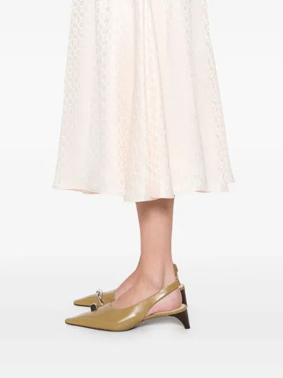 Fendi Woman Midi Skirt Light Pink Size 6 Silk In Neutral