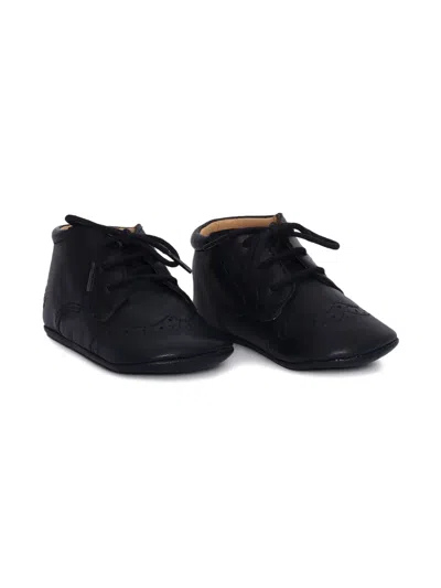 Tartine Et Chocolat Perforated Detailing Pre-walkers In Black