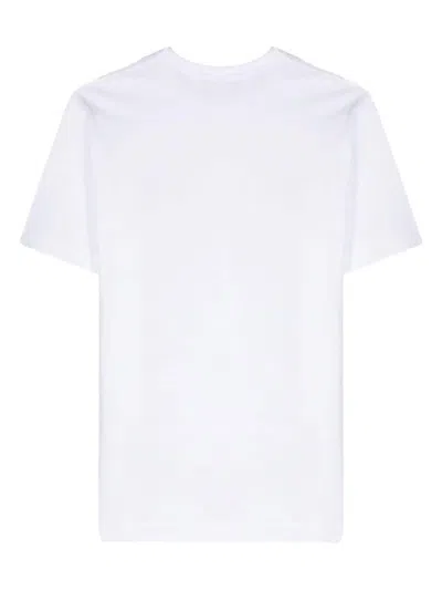 Comme Des Garçons Play Red Emblem Knit Ts-hirt In White