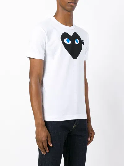 Comme Des Garçons Play Printed Heart Cotton T-shirt In White