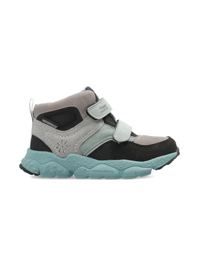 Flower Mountain Touch-strap Sneakers In Gray