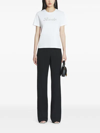 Lanvin Black Wool Trousers With Belt In Black