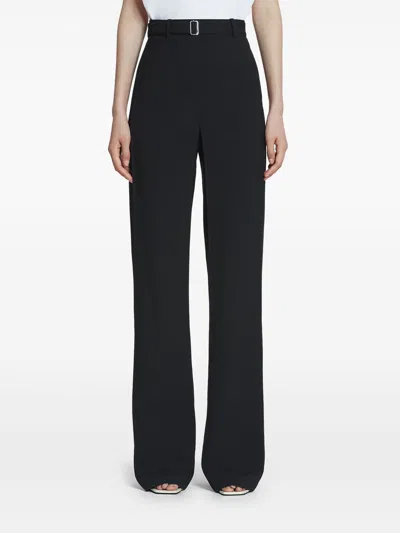 Lanvin Black Wool Trousers With Belt In Black
