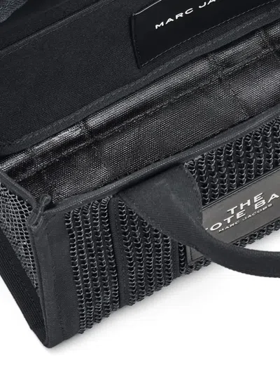 Marc Jacobs The Small Crystal Canvas Tote Bag In Black