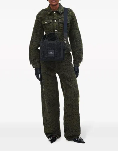 Marc Jacobs The Small Crystal Canvas Tote Bag In Black