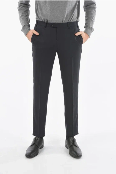 Corneliani Elegant Wool Trousers With Welt And Button Pocket In Black