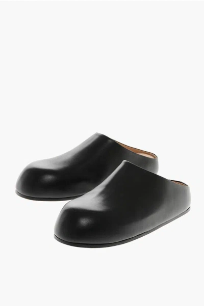 Marsèll Leather Solid Color Mules In Black