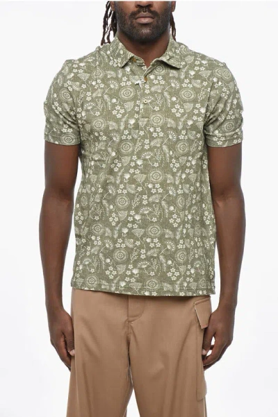 Altea Floral Motif Short Sleeved Polo In Multi