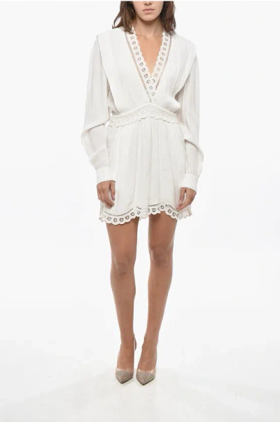 Isabel Marant Etoile Broidarie Anglaise Detailed Felie Minidress In White