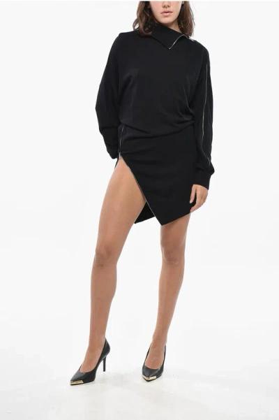 Isabel Marant Knitted Gaelys Dress With Zipped Detail In Black