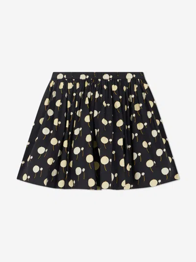 Bonpoint Organic Cotton Cherry Print Skirt In Black