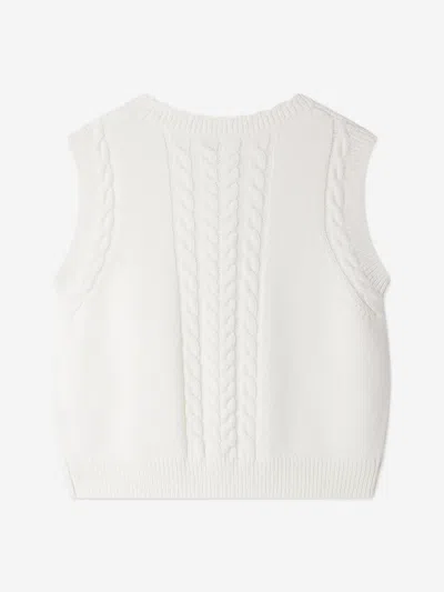 Bonpoint Girls Jobolene Sleeveless Cardigan In White
