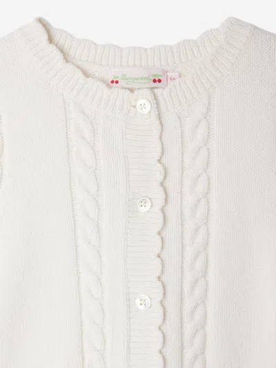 Bonpoint Girls Jobolene Sleeveless Cardigan In White