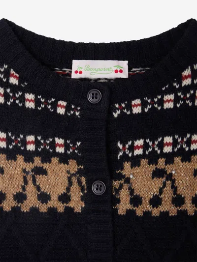 Bonpoint Girls Janou Wool Knit Vest In Multi