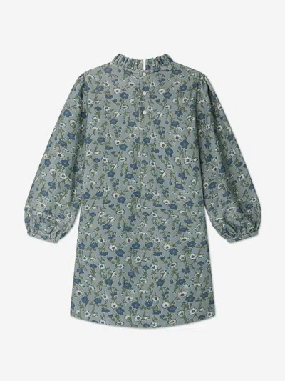 Bonpoint Girls Floral Topaz Dress In Blue