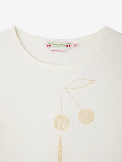 Bonpoint Girls Tidjiane Long Sleeve T-shirt In White