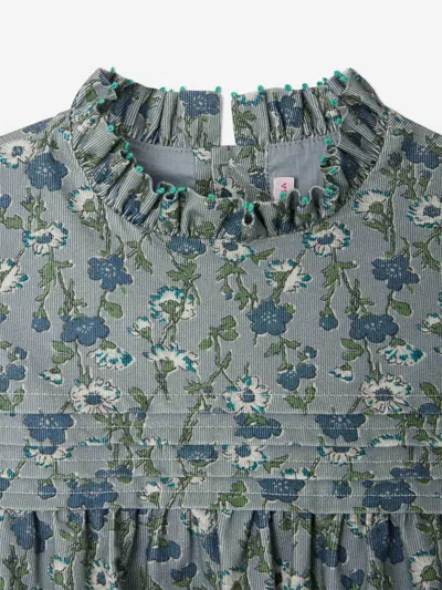 Bonpoint Girls Floral Topaz Dress In Blue